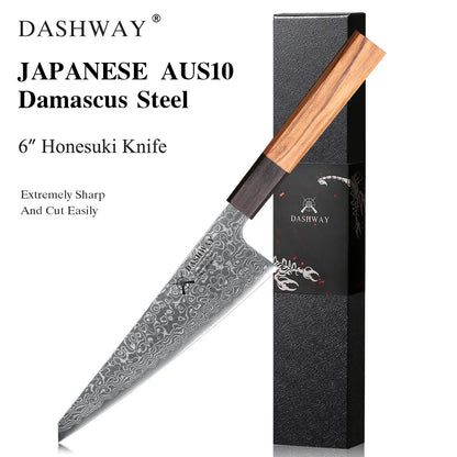 DASHWAY 1PC-7PCS Professional Kitchen Knives Set Utility Santoku Bread Japanese Handmade 67 Layer Damascus Steel Chef Knife