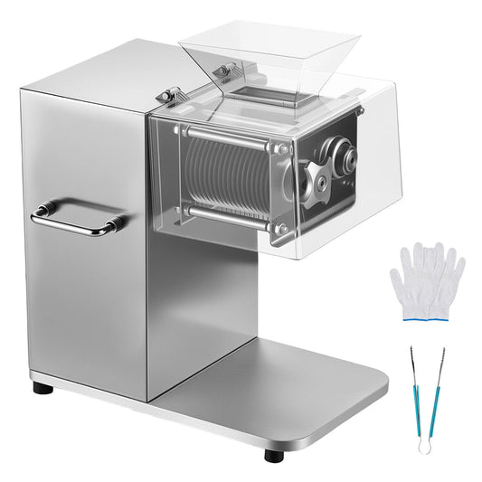 SucceBuy Meat Cutting Machine 850 W Commercial Slicer 5 mm Stainless Steel Blade Shredder for Boneless Meat Vegetables Kitchen