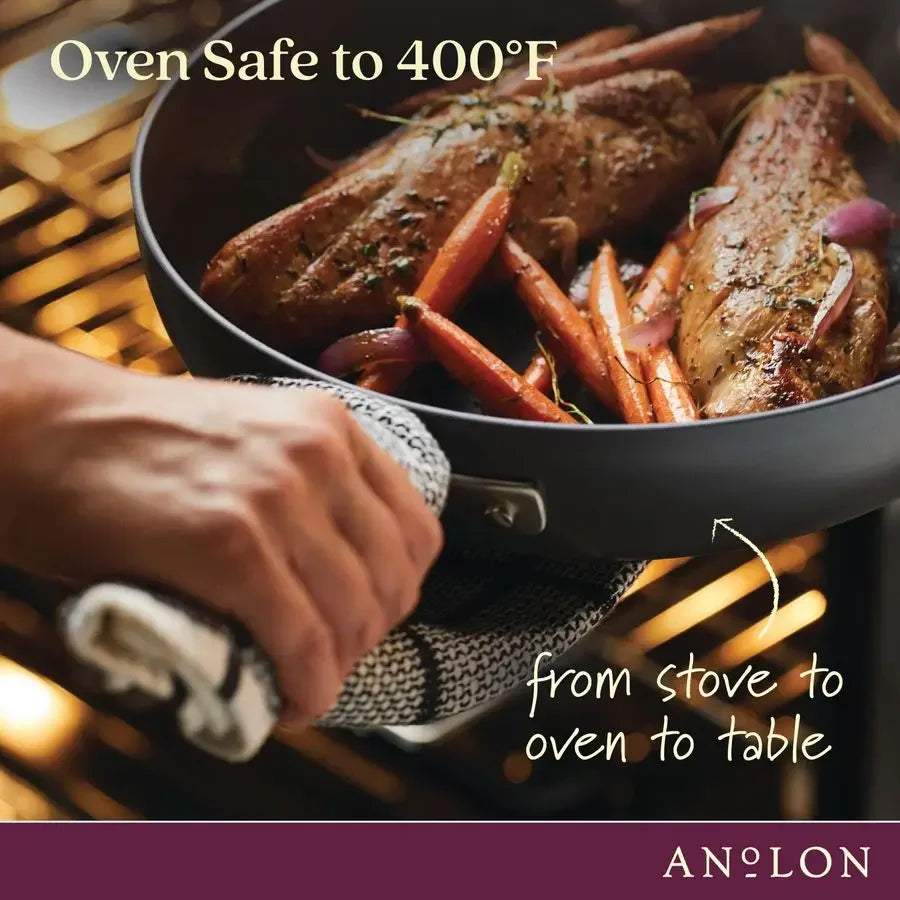 Advanced Home Hard Anodized Nonstick Cookware Pots and Pans Set, 9 Piece Moonstone