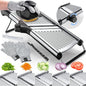 Mandolin Slicer, Suitable for Slicing Potatoes, Tomatoes, Carrots, Vegetables, Fruits, And Onions - Made of Stainless Steel - Comes with One Protective Glove
