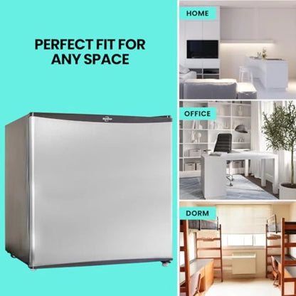 Mini fridge with freezer for kitchen bedroom office dorms: compact freestanding cool storage for wine beverages, 1.6 cu ft capa