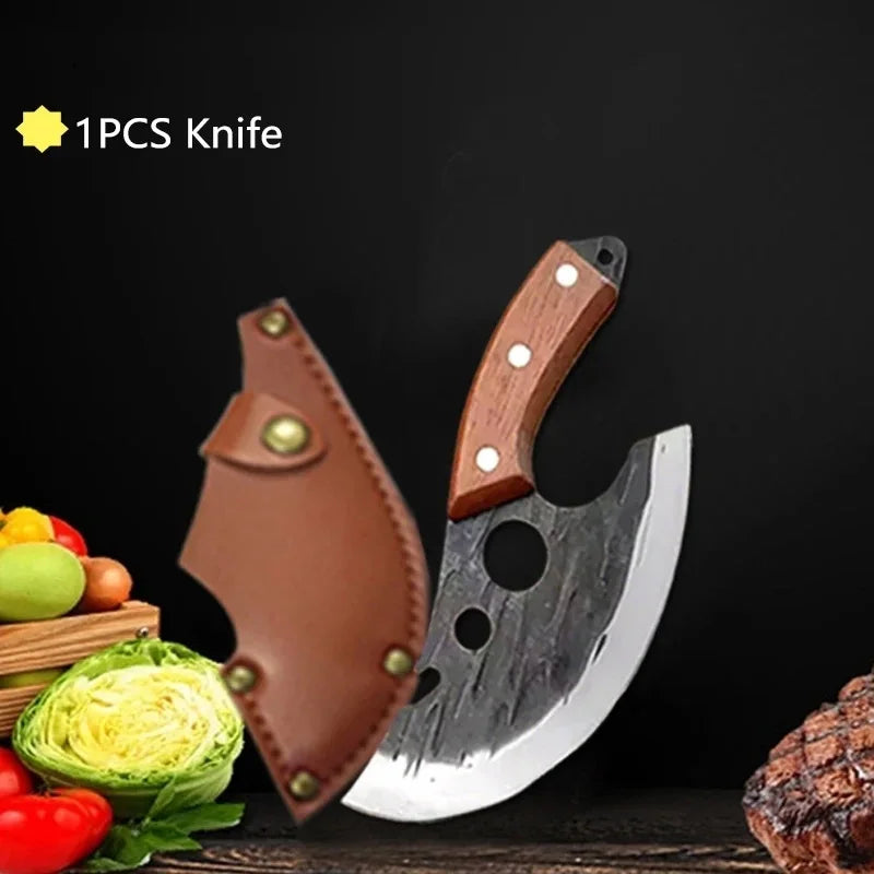 WXCOO Forged Butcher Bone Cutter Kitchen Knife Stainless Steel with Sheath 1~8pcs Chef Fruit Knives Scissor BBQ Cooking Boning