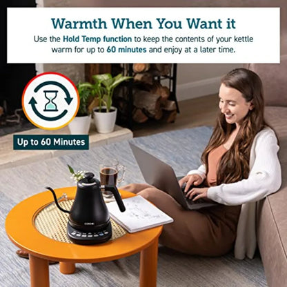 Electric Gooseneck Kettle Smart Bluetooth with Variable Temperature Control, Pour Over Coffee and Tea, 100% Stainless Steel Inn