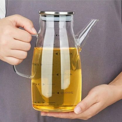 Borosilicate Glass Fuel Pumps - High-Temperature Durable, Leak-Proof Kitchen Glass Oil Bottles with Non-Drip Spouts