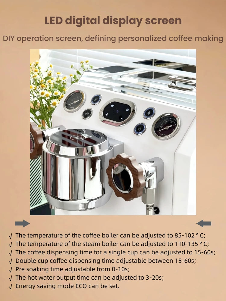 STLF 9Bar Italian Pump Commercial Coffee Machine Stainless Steel Boiler PID Temperature Control System 58mm Extraction