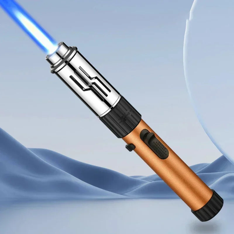 Metal Gas Lighter Powerful Kitchen Cooking Torch Turbo Flame Jet Outdoors BBQ Barbecue Smoking Accessories Windproof Lighters