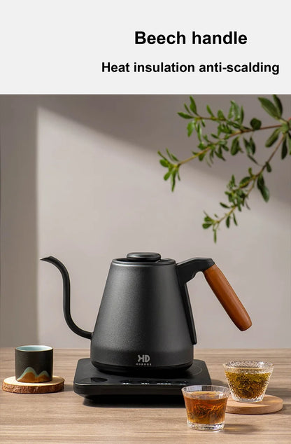 Home Electric Kettle 800ml Gooseneck Jug Hand brew Coffee Pot Thermo Pot Temperature-Control Heating Water Bottle Smart Teapot