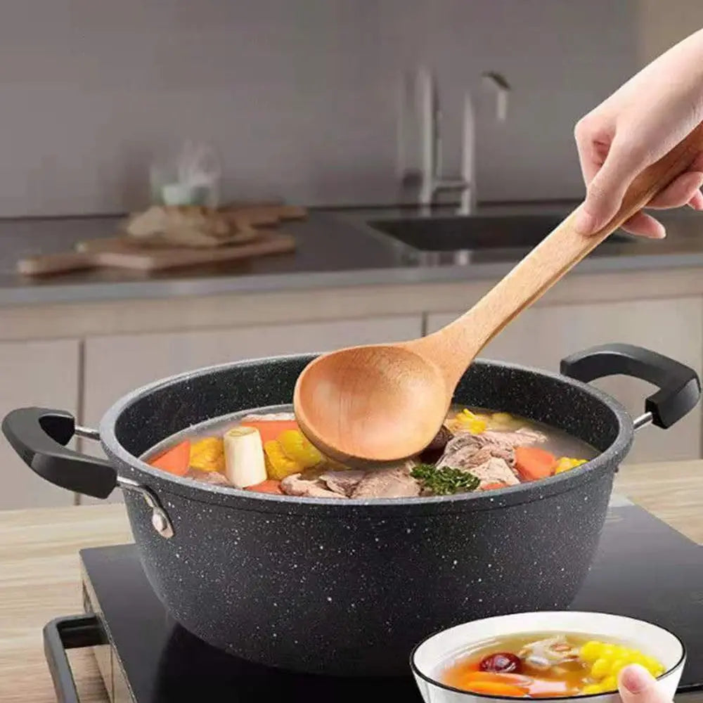 Maifan Stone Soup Pot Universal Two Ears Non-stick Kitchen Cooking with Lid Household Saucepan Stock Gas Induction Cooker