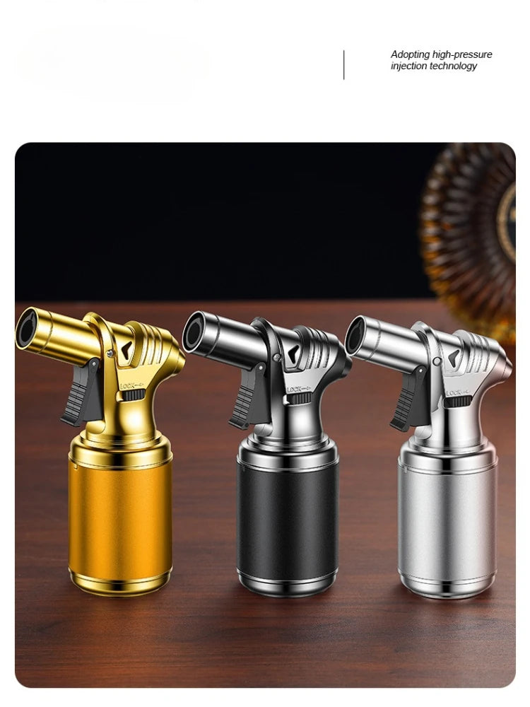 Butane Torch Gas Lighter Windproof Metal Inflatale Smoking Accessories and Outdoor Cigar Ignition Tool High Flame Flamethrower