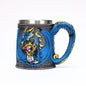 Creative Gothic Legendary Dragon Beer Stein Resin Hand Painted Stainless Steel Drinkware Coffee Cup Mug Friends Gift