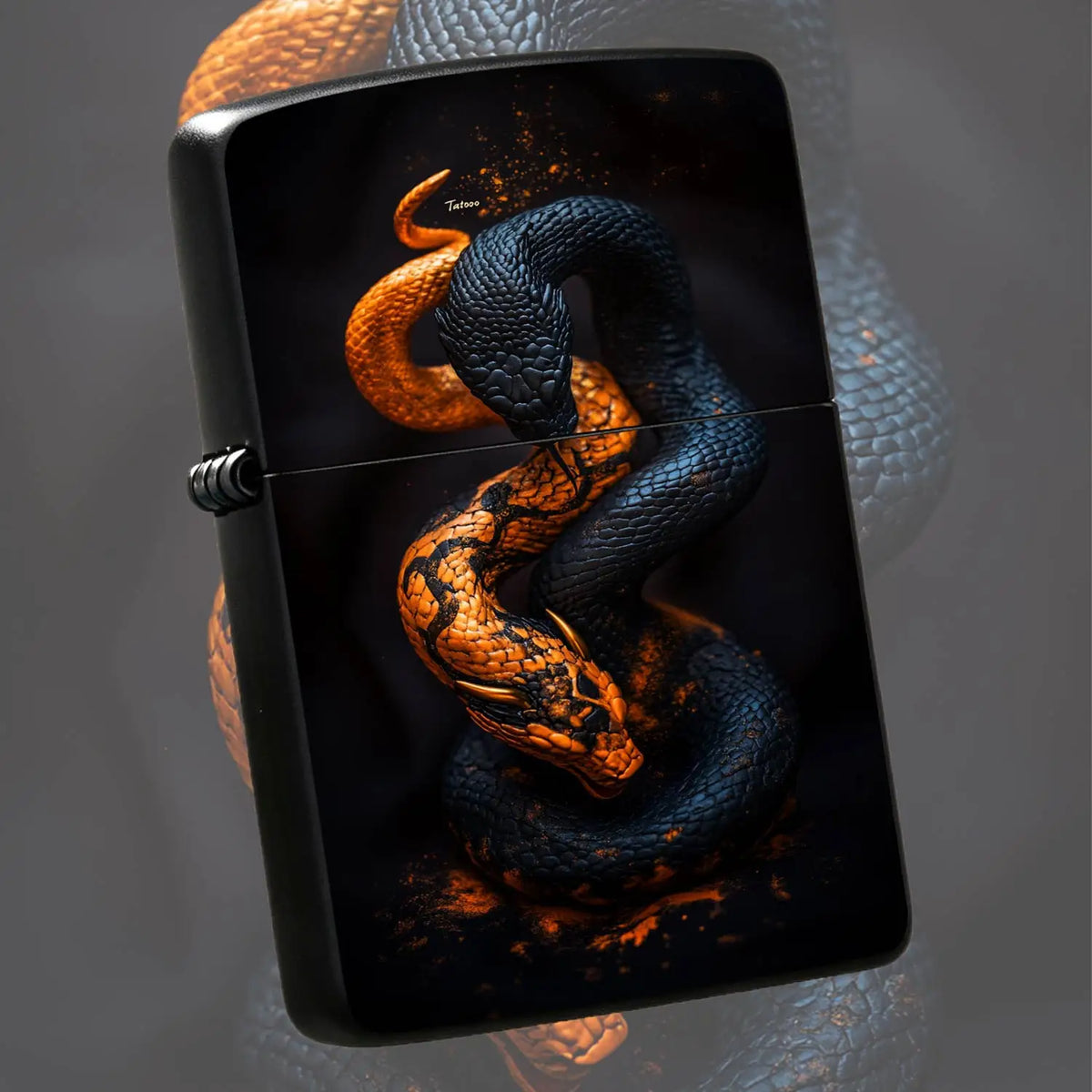 Creative Dual Snake Lighter Dark Bright Orange Contrast Art Texture Ornament Portable Atmosphere Accessory Practical Gift For Home Outdoor Gatherings Friends A Humorous And Interesting Lighter
