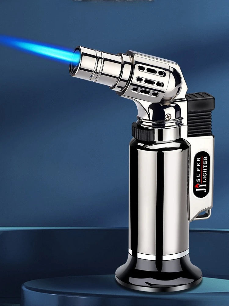 Butane Torch Gas Lighter Metal Windproof Portable Flamethrower Outdoor BBQ Cooking High Flame Welding Torch Ciagr Ignition Tool