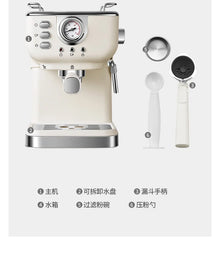 Italian Semi-Automatic Coffee Machine High-Pressure Home Office Use with Concentrated Steam Milk Frother