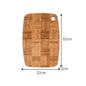 Checkerboard Moso Bamboo Cutting Board, Bamboo Chopping Board with Juice Groove & Hanging Carry Hole, Portable Fruit Vegetable