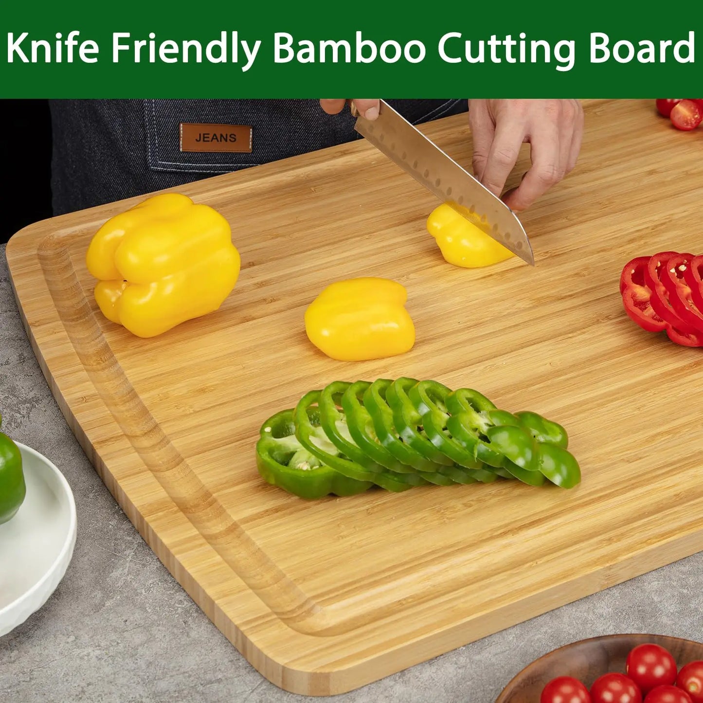 30 x 20 Extra Large Cutting Board, Bamboo Stove Top Cover, Over the Sink Cutting Board with Juice Groove, Heavy Duty Charcuterie Board for Kitchen