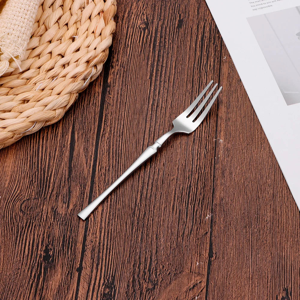6/24/30Pcs Thin Cutlery Stainless Steel Sliver Tableware Western Dinner Set Solid Color Knife Fork Spoon Mirror Kitchen Utensils
