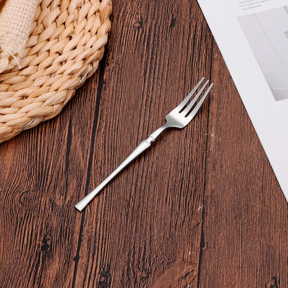 6/24/30Pcs Thin Cutlery Stainless Steel Sliver Tableware Western Dinner Set Solid Color Knife Fork Spoon Mirror Kitchen Utensils