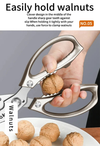 Japanese High-Carbon Steel Poultry Shears - Heavy Duty Kitchen Scissors for Chicken, Meat, Seafood & Bones
