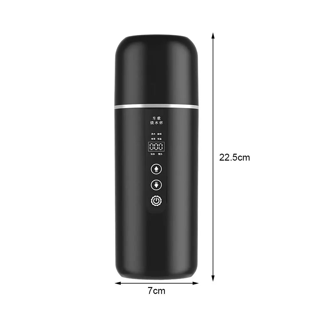 12V/24V Universal Car Electric Kettle,Fast Heating Portable Water Heater Cup For Truck Vehicle Use,Auto Shut-Off Safety Des F7S0