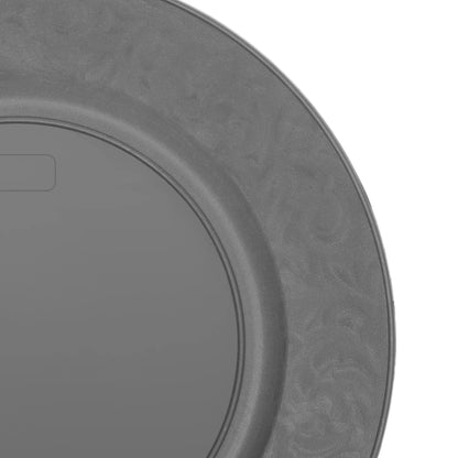 100 Pcs Silver Round Charger Plates Set, Reusable Serving Plates Disposable Platters for Wedding Party Banquets Picnics