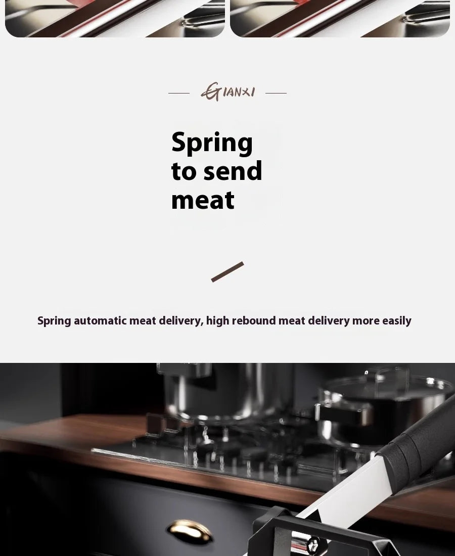 GIANXI Mutton Roll Slicer Machine Stainless Steel Meat Slicer Beef Thin Slice Frozen Meat Household Barbecue Hot Pot Cooking