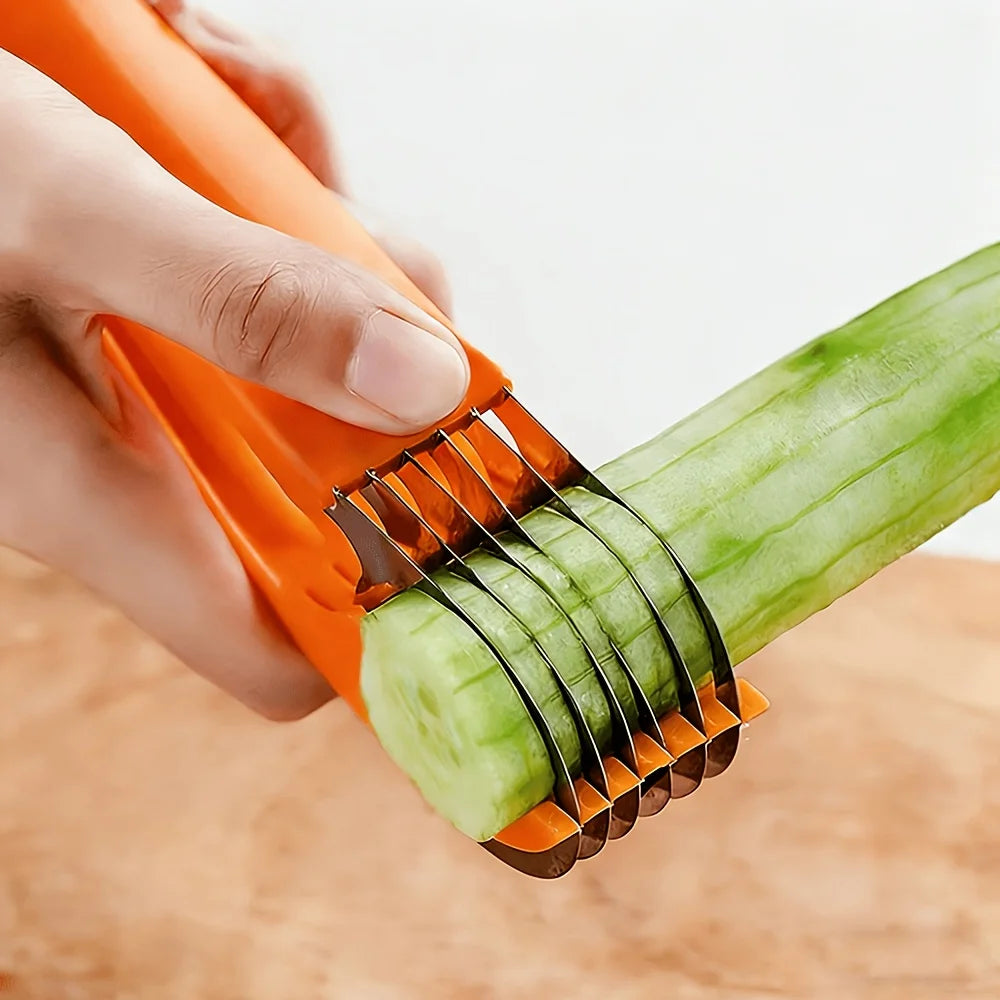 Banana Slicer (ABS + Stainless Steel) – Fruit and Vegetable Slicer/Cutter; Suitable for Bananas, Strawberries, and Grapes (1-Pack)
