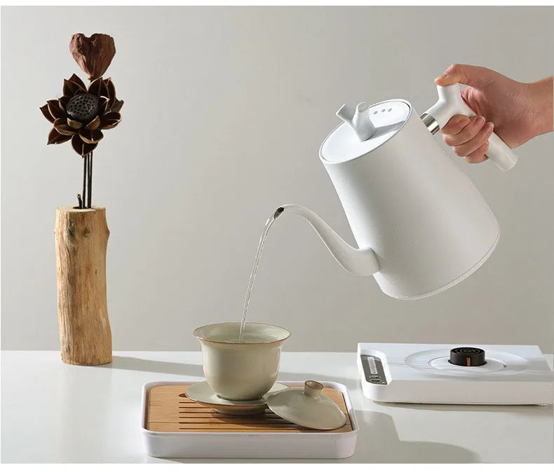 1000W Gooseneck Electric Kettle Hand Brewing Coffee Pot Smart Temperature Control Teapot 1.0L Slender Mouth Pot Boil Water Jug