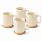 Colorful Ceramic Coffee Mugs Set of 4 – 400ml Stoneware Latte Cups with Handles – Rustic Speckled Design – Microwave & Dishwasher Safe – Perfect for Tea, Hot Chocolate, Farmhouse or Modern