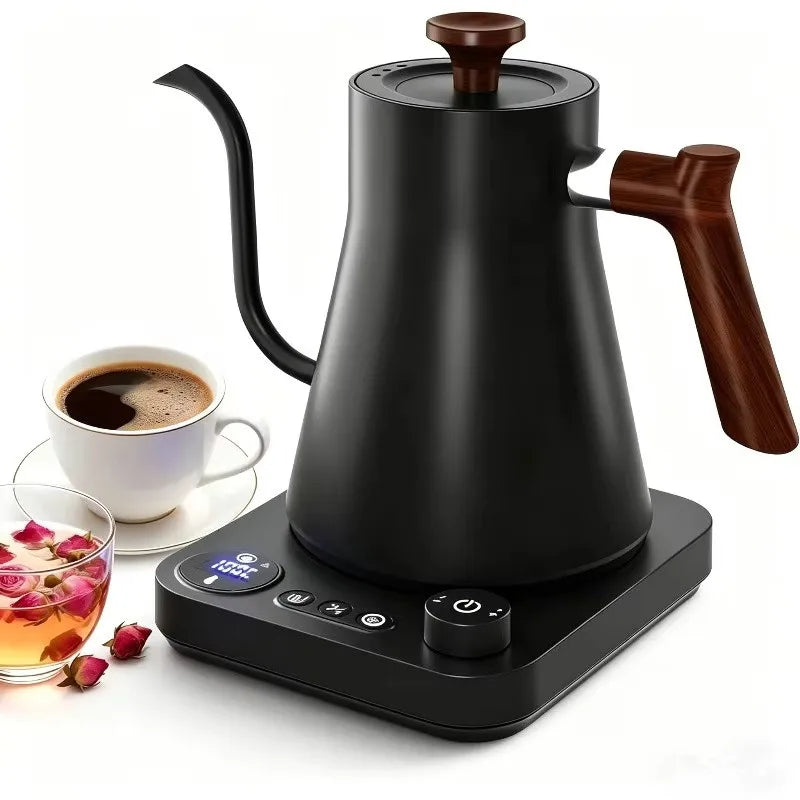 1200W/0.9L Gooseneck Electric Kettle LCD Display Pour Over Kettle for Coffee Tea,Intelligent Temperature Control,Quick Heating