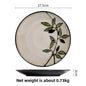 Bamboo Leaf Ceramic Tableware Set Japanese Rice Bowl Large Soup Noodle Bowl Retro Underglaze Hand Painted