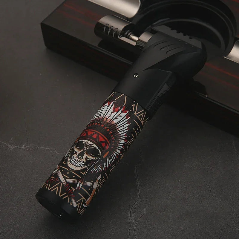 HONEST Cigar Welding Gun Lighter Metal Windproof Multi Functional Outdoor Barbecue Kitchen Turbine Torch Butane Gas Lighter