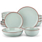 VANCASSO NYMPH 16/32 Piece Ceramic Glaze Tableware Set with Dinner/Dessert/Soup Plate/Bowl  For 4/8 Person 4 Color Optional