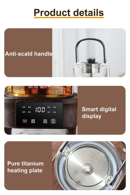 1L Electric Kettle Office Pure Titanium Steam Tea Kettle Home Keep Warm Floral Tea Kettle Auto Water Supply Electric Tea Kettle