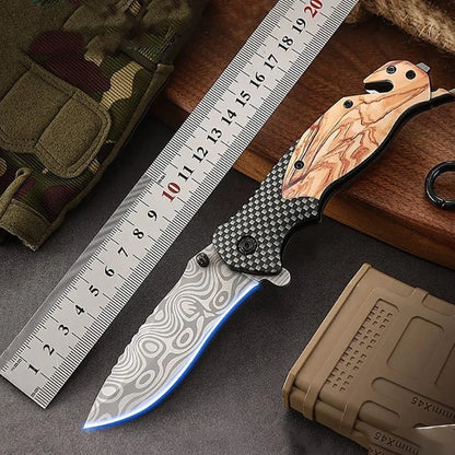 Household sharp multifunctional folding knife EDC pocket knife, suitable for outdoor camping and fishing emergency rescue knife