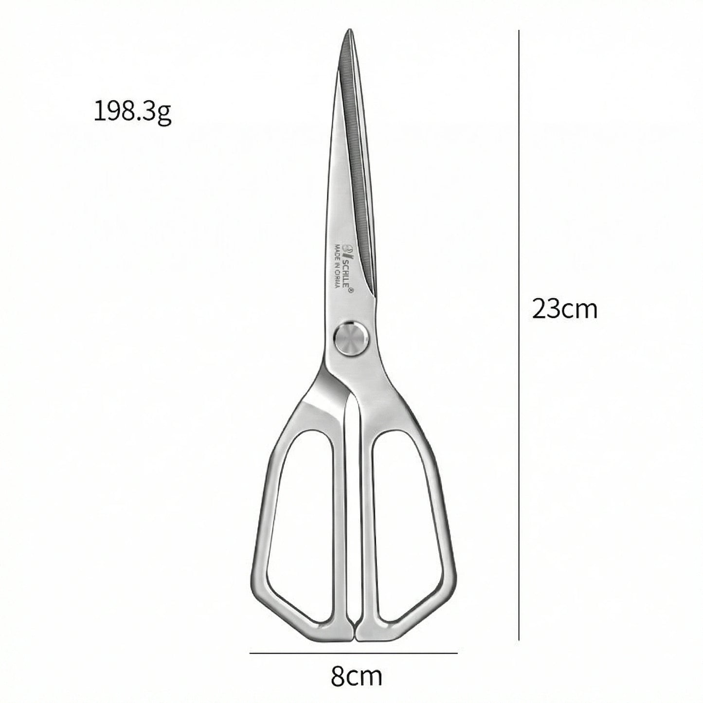 Extended Heavy-Duty Poultry Bone Scissors, High Hardness Stainless Steel, Household Bone Cutting for Chicken Duck Goose C2612