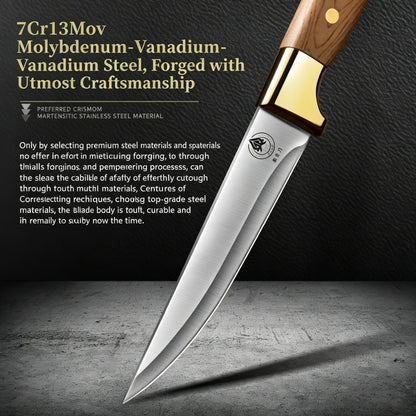 1/3 set kitchen butcher knife set, with leather sheath, stainless steel bone remover, kitchen knife for cutting meat and cooking