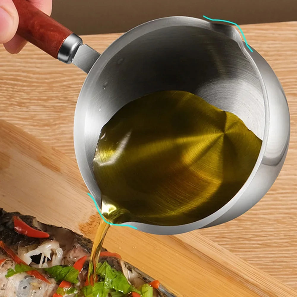 Mini Stainless Steel Hot Oil Pot Small Saucepan for Boiling Butter Melting Pot Butter Warmer Ideal for Various Cooking Tasks