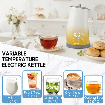 1200W Electric Kettle Temperature Control, Coffee Tea Electric Pot Water Kettle, 2 Hour Keep Warm, Automatic Power Off, Digital Display, 304 Stainless Steel Liner, 1.25L Capacity