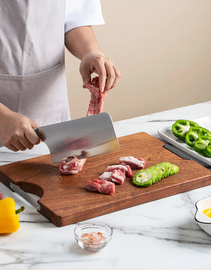 Ebony chopping board solid wood square plate multi-functional double-sided cutting board kitchen whole wood cutting board