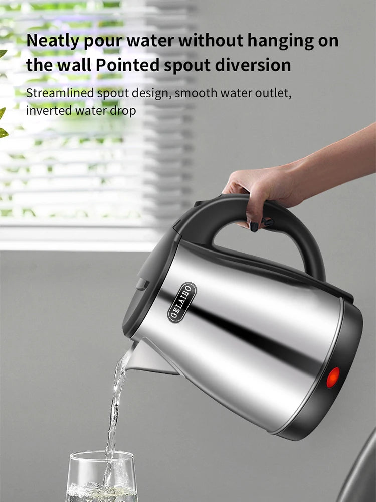 GELAIBO electric kettle, large-capacity 1.8-liter glass kettle, one-button boiling water, automatic shutdown, anti-dry function