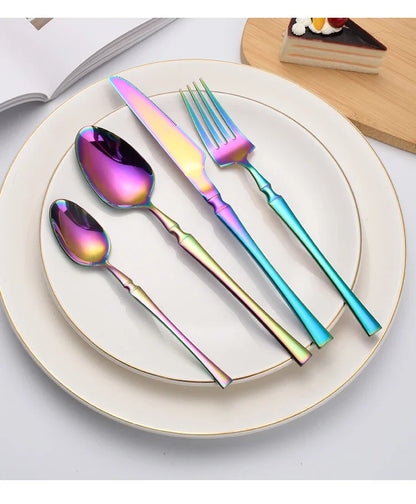 30/40/60pcs Silver Flatware Set Stainless Steel Tableware Knife Fork Coffee Spoon Dinnerware Dishwasher Safe Dinner Cutlery