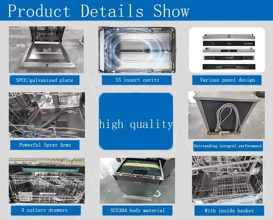 Automatic Dishwasher Machine Household Dishwasher Commercial Drawer Dishwashers for Home Kitchen Dish Washer