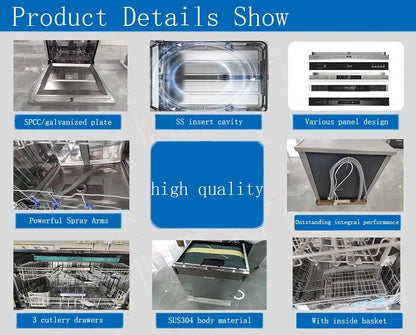 Automatic Dishwasher Machine Household Dishwasher Commercial Drawer Dishwashers for Home Kitchen Dish Washer