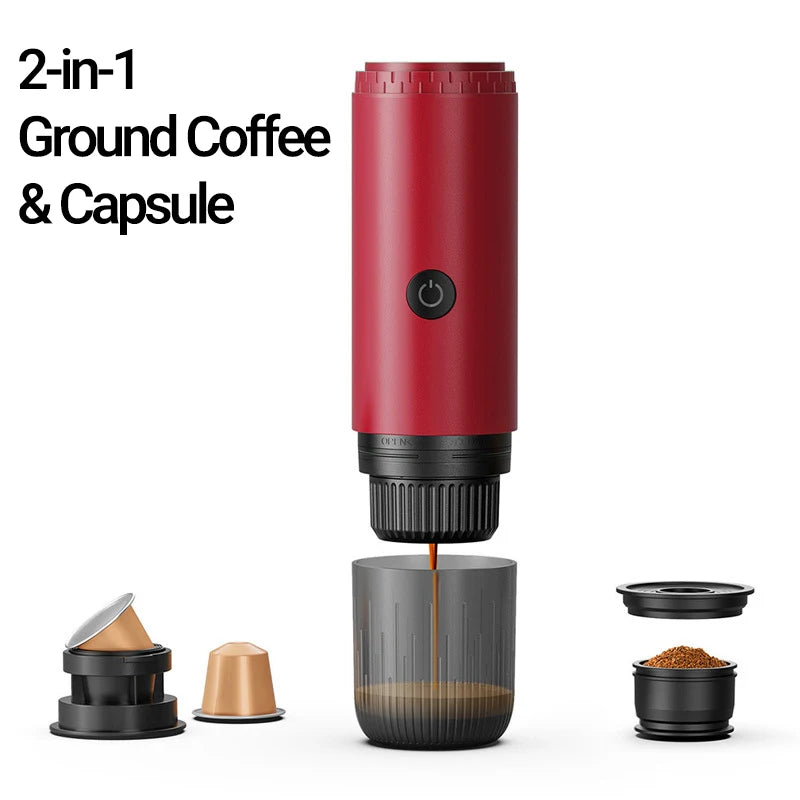 Portable Espresso Coffee Machine 3-in-1 Capsule Coffee Maker for Car Home Camping - Compact Travel Espresso Machine