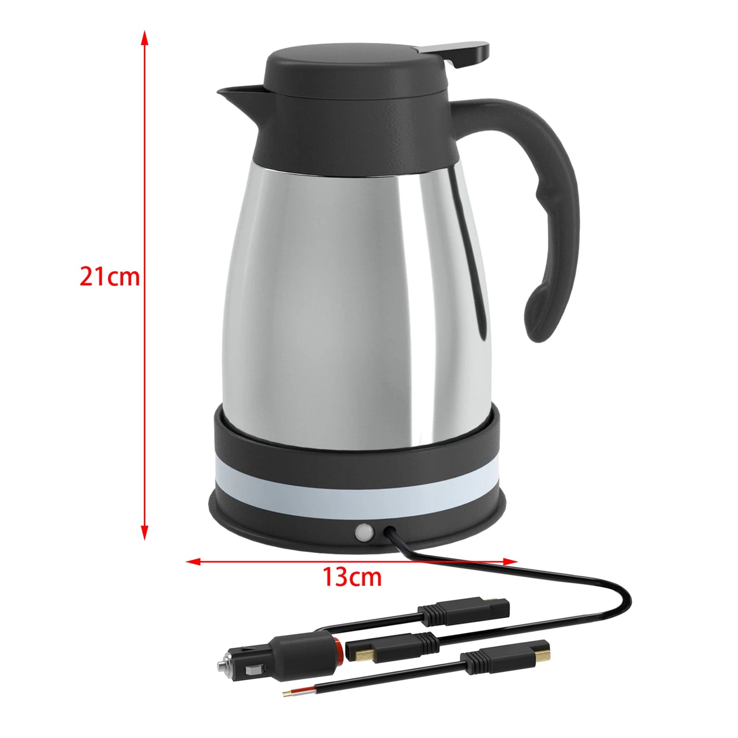 Car Electric Kettle DC 24V Auto Shut Off Automotive Accessories with Cigarette Lighter Heating Kettle for Outdoor Camping
