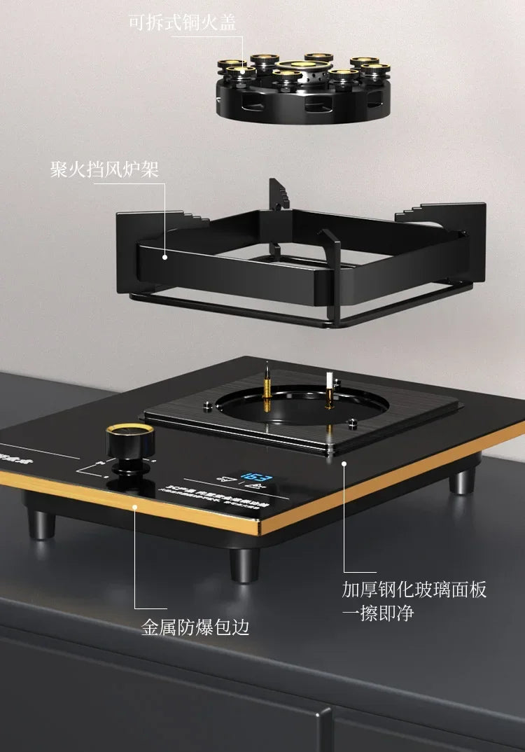 New for home kitchens Large Flame Single Burner Gas Stove for Natural LPG, with Cooktop gas cooker