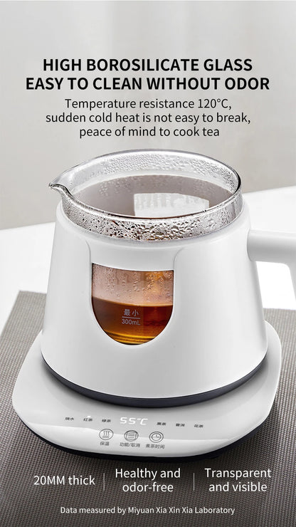 Black Tea Brewing Electric Tea Pot - Automatic Steam Glass Tea Maker for Boiling Water Health Preservation