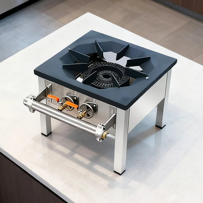 Kitchen Cooktop Stove Energy-Saving Gas Stove Commercial Household Single Gas Stove Dual Ring LPG/Natural Gas Short Footed Stove