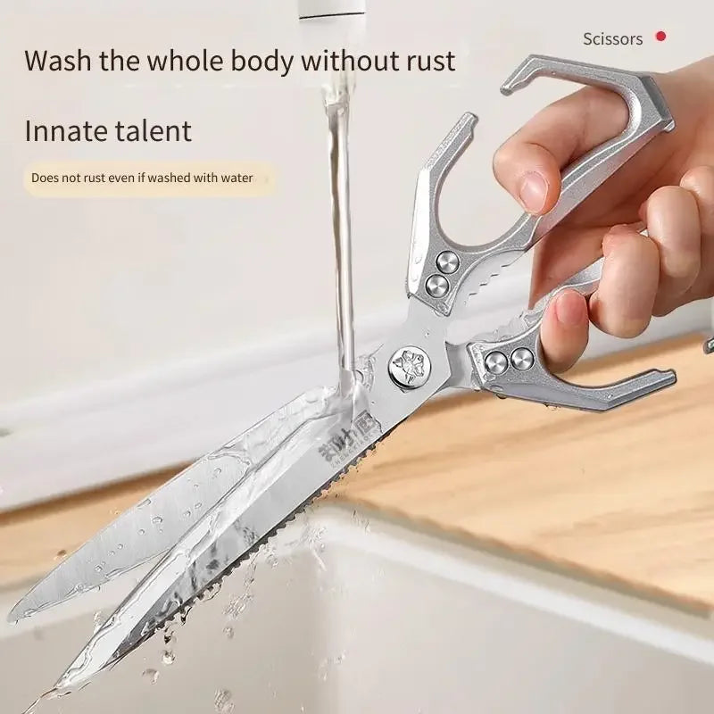 New Multifunctional Stainless Steel Poultry Bone Scissors for Home Use Extended-Length Kitchen Seamstress ScissorsGrill Scissors