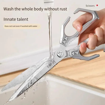 New Multifunctional Stainless Steel Poultry Bone Scissors for Home Use Extended-Length Kitchen Seamstress ScissorsGrill Scissors